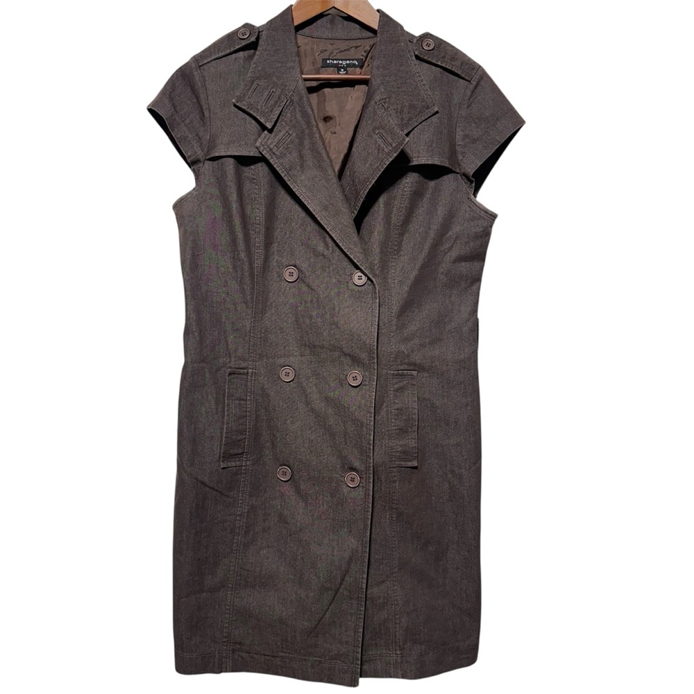 SHARAGANO Trench Dress Utility Safari Dark Academia Minimalist